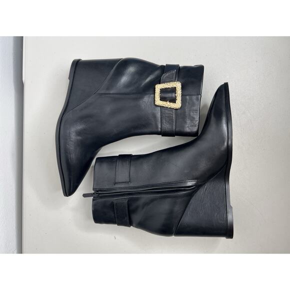 Sam Edelman Weslie Leather Wedge Ankle Boots Pointed Toe Women’s Size 8.5 - Picture 8 of 11